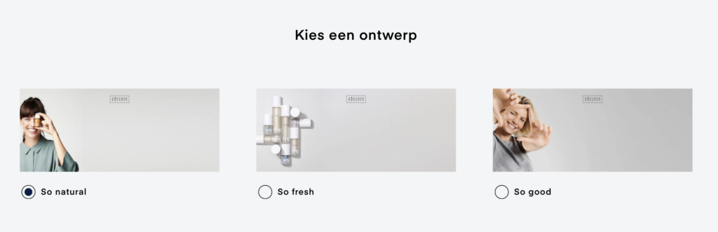 Kies het ontwerp van jouw FRESH cadeaubon van RINGANA